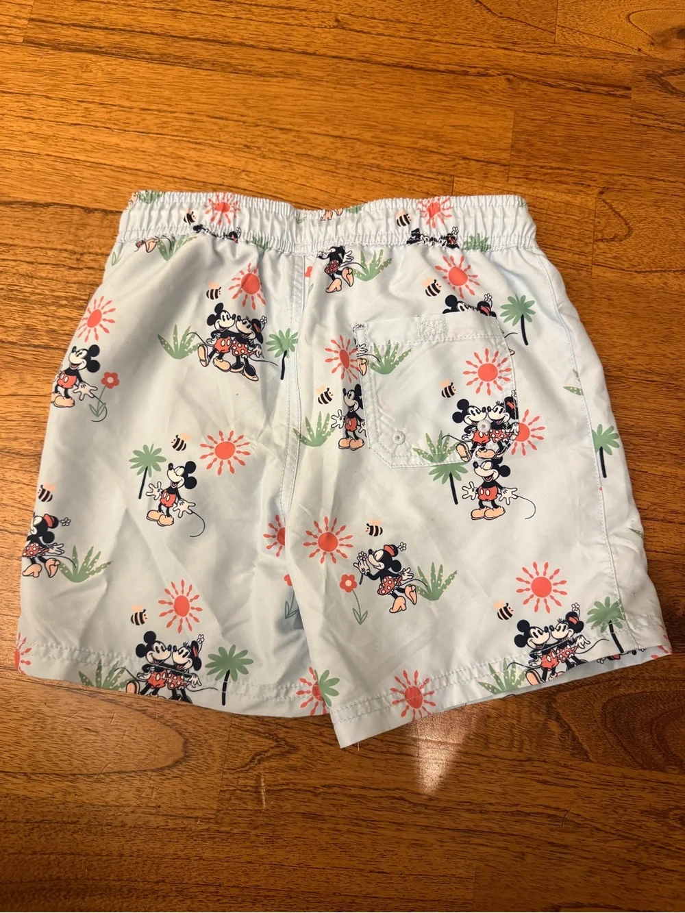 NWT Janie and Jack Light Blue Mickey Mouse Print Swim Trunks